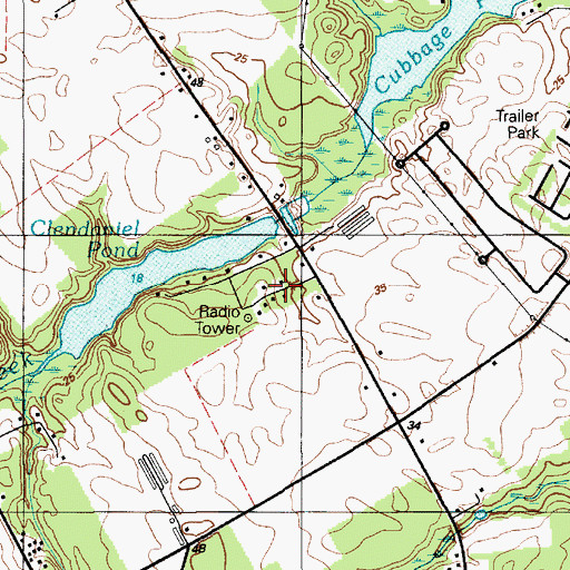 Topographic Map of Clendaniel Pond Dam, DE