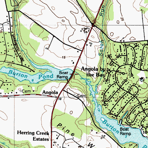 Topographic Map of Burton Pond Dam, DE