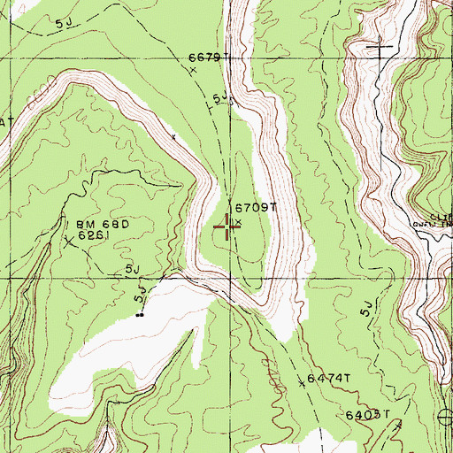 Topographic Map of Kinusta Mesa, AZ