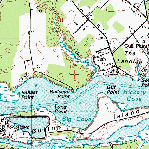 Topographic Map of Bullseye, DE