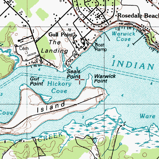 Topographic Map of Seals Point, DE