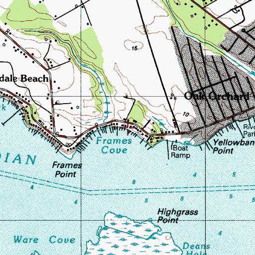 Topographic Map of Riverdale, DE