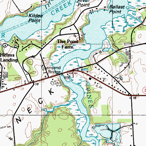 Topographic Map of Thatchers Landing, DE