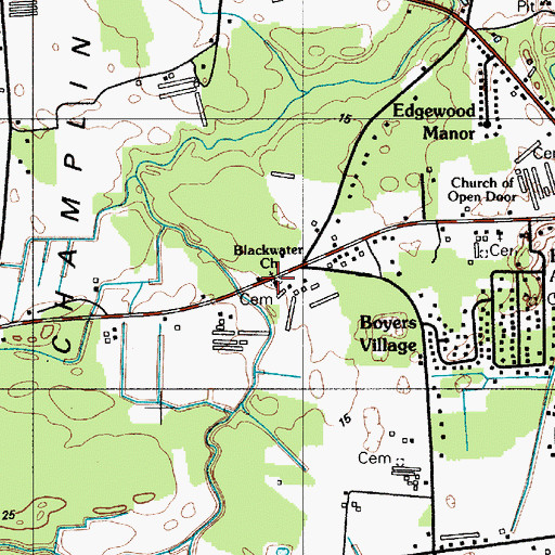 Topographic Map of Blackwater, DE