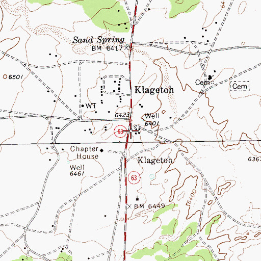 Topographic Map of Klagetoh Trading Post, AZ