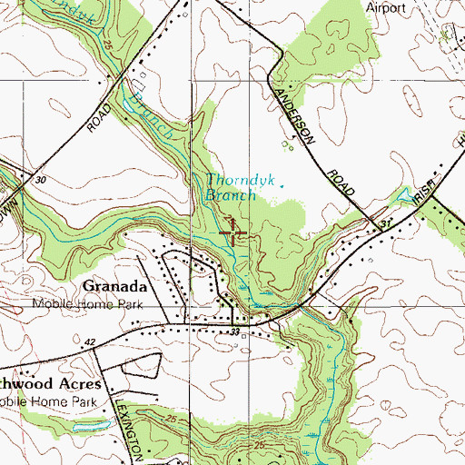 Topographic Map of Thorndyk Branch, DE