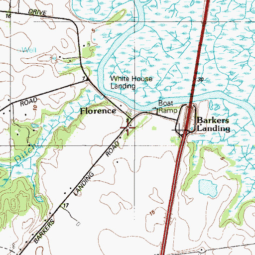 Topographic Map of Florence, DE