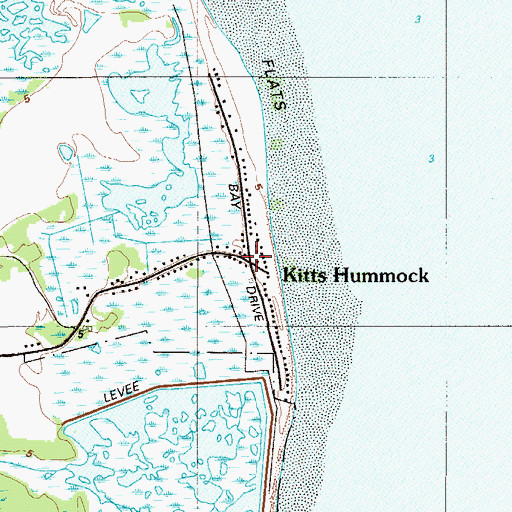 Topographic Map of Kitts Hummock, DE