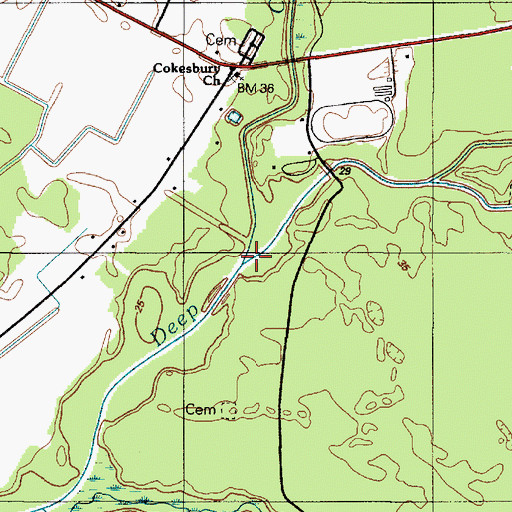Topographic Map of McColleys Branch, DE
