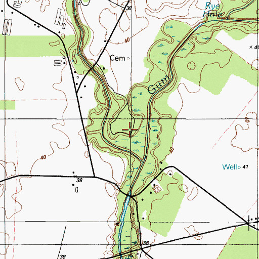 Topographic Map of Sharps Pond, DE
