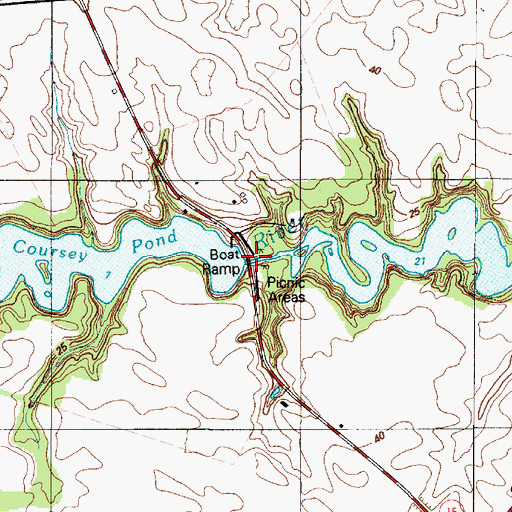 Topographic Map of Coursey Pond Dam, DE