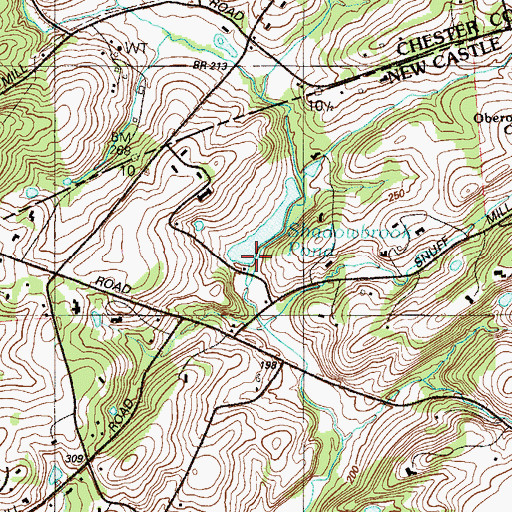 Topographic Map of Shadowbrook Dam, DE