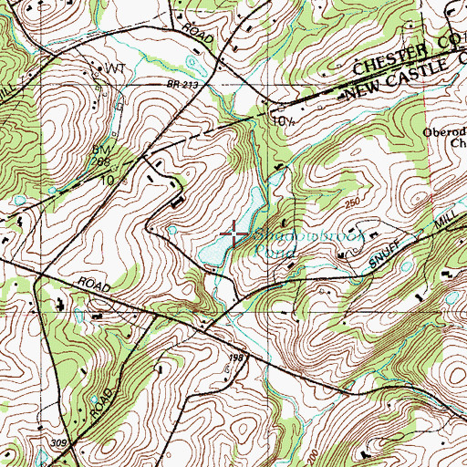 Topographic Map of Shadowbrook Pond, DE