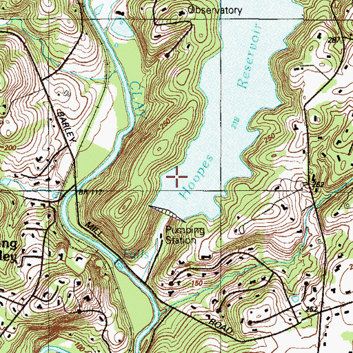 Topographic Map of Edgar M Hoopes Dam, DE