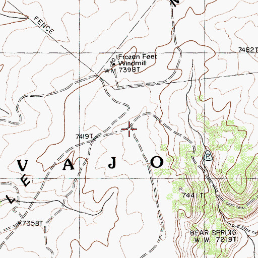 Topographic Map of Little Middle Mesa, AZ