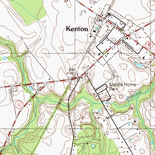Topographic Map of Whigville, DE