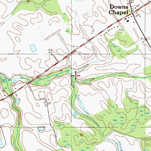 Topographic Map of Muddy Bottom Ditch, DE