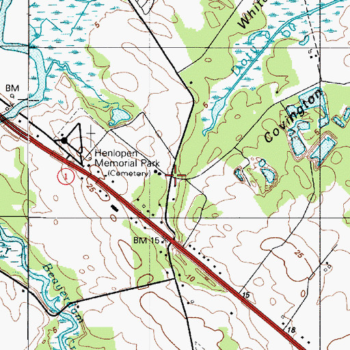 Topographic Map of Houston, DE