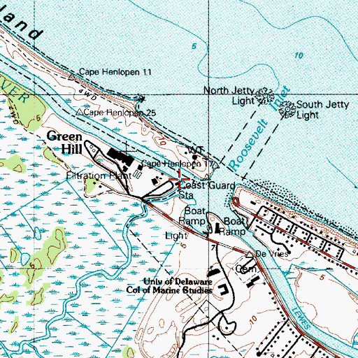 Topographic Map of Canary Creek, DE