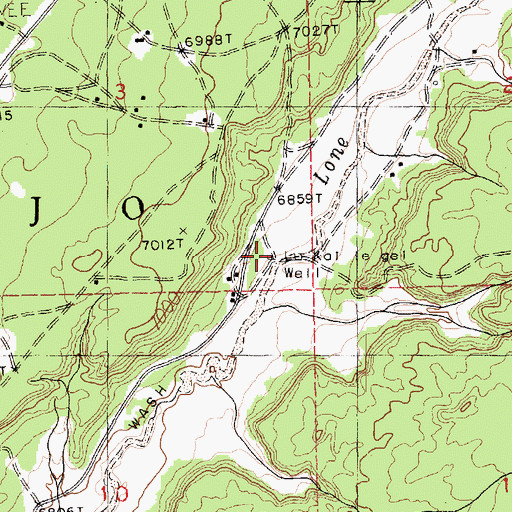 Topographic Map of Lu Kai le gei Well, AZ