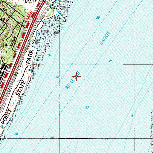 Topographic Map of Bellevue Range, DE