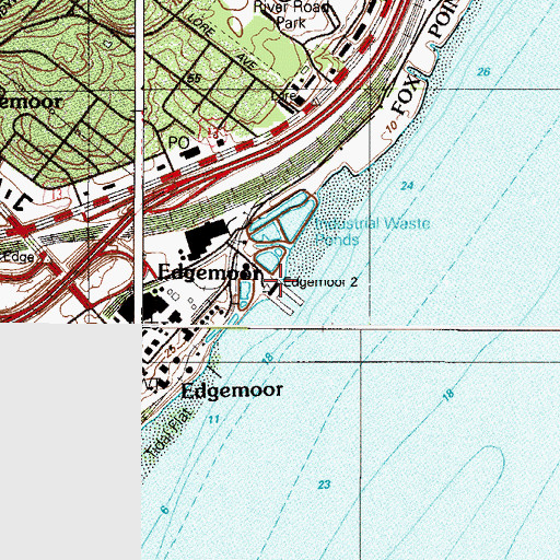 Topographic Map of Duponts Landing, DE