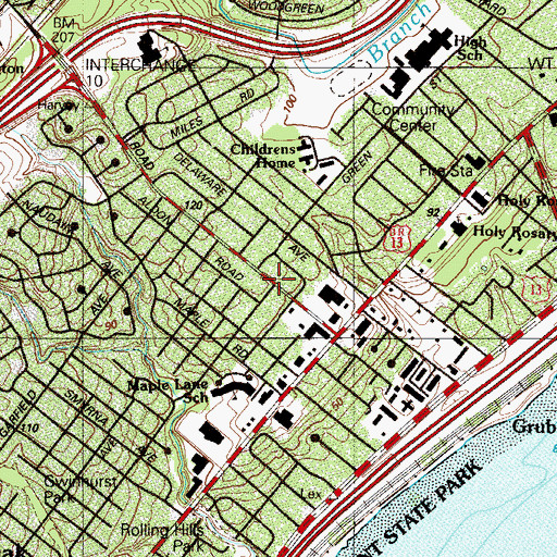 Topographic Map of Claymont Heights, DE