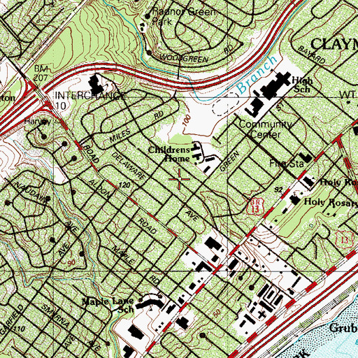 Topographic Map of Claymont Addition, DE