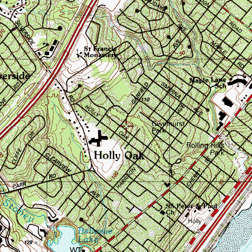 Topographic Map of Brandywine Estates, DE