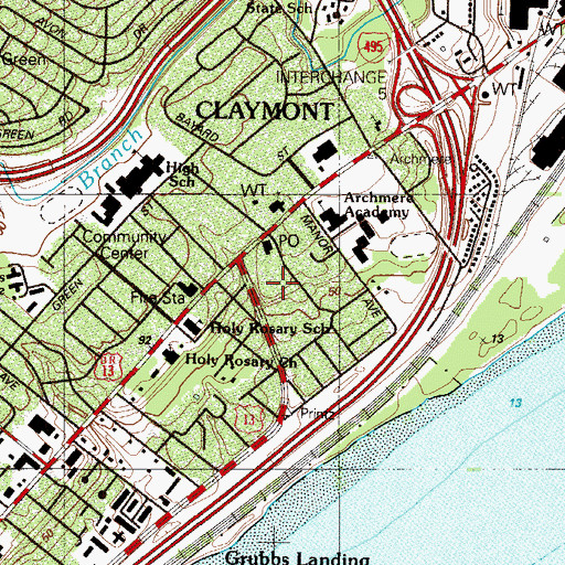 Topographic Map of Stockdale, DE