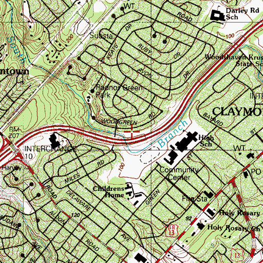 Topographic Map of Overlook Colony, DE