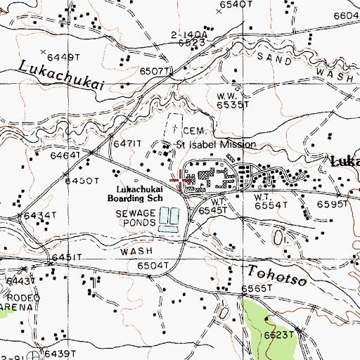 Topographic Map of Lukachukai Boarding School, AZ