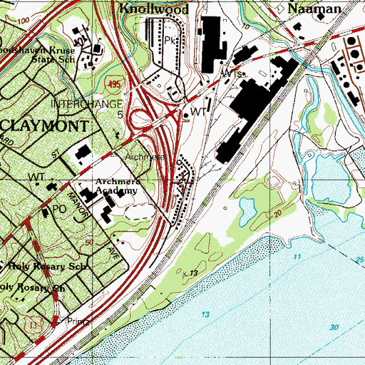 Topographic Map of Addick Estates, DE