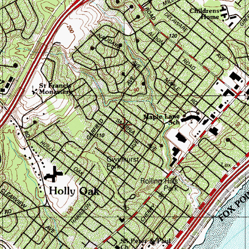 Topographic Map of Gwinhurst, DE