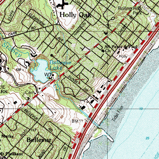 Topographic Map of Hilltop Manor, DE