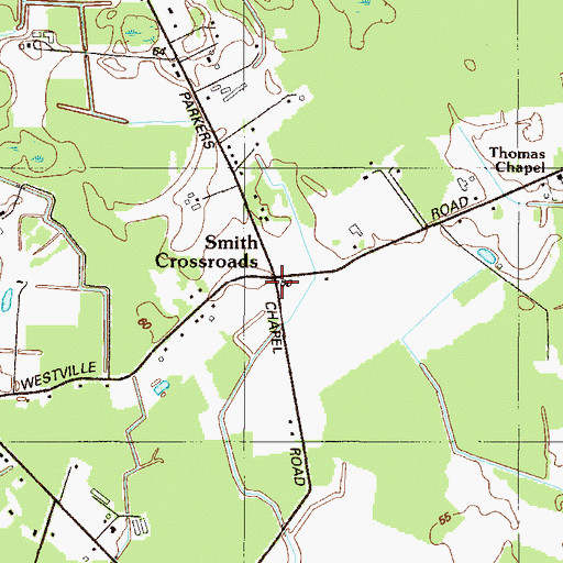 Topographic Map of Smith Crossroads, DE