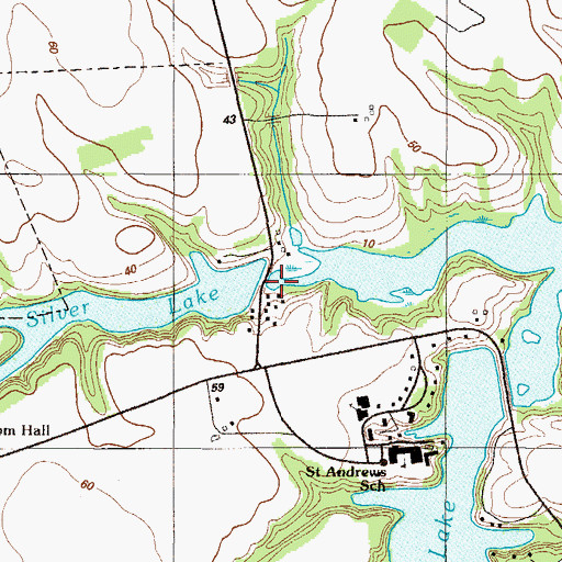 Topographic Map of Silver Lake Dam, DE
