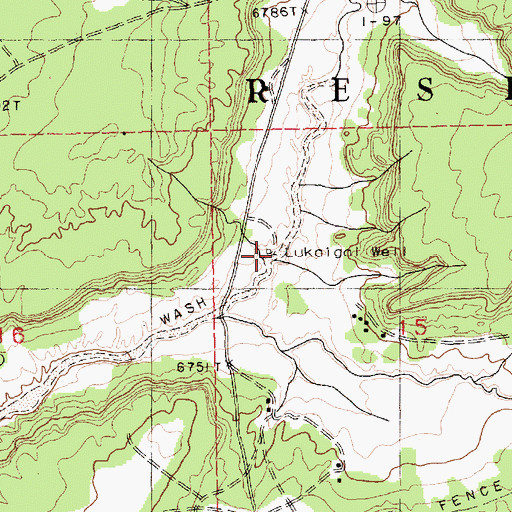 Topographic Map of Lukaigai Well, AZ