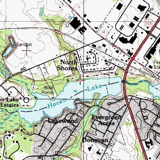 Topographic Map of Copper Branch, DE
