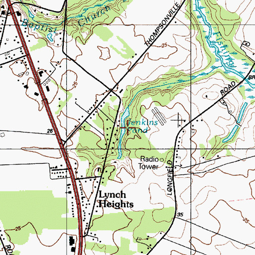 Topographic Map of Jenkins Pond, DE