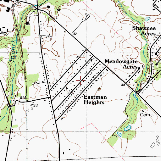 Topographic Map of Eastman Heights, DE