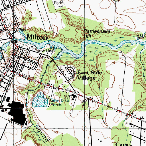 Topographic Map of East Side Village, DE