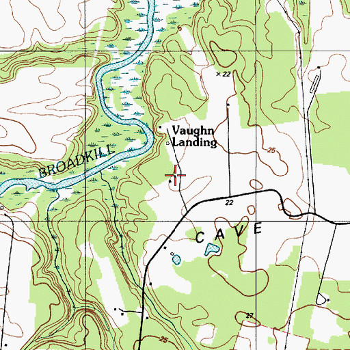 Topographic Map of Vaughn Landing, DE
