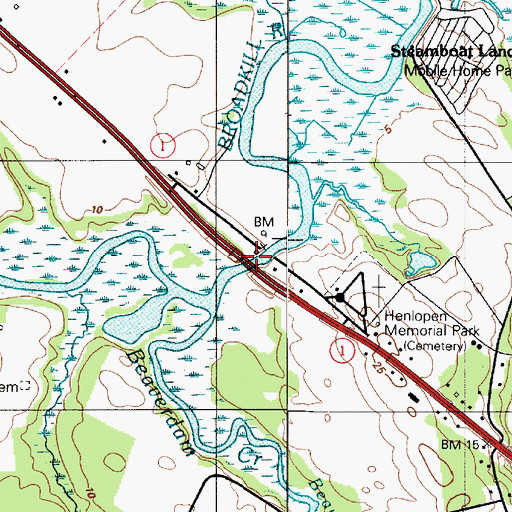 Topographic Map of Drawbridge, DE