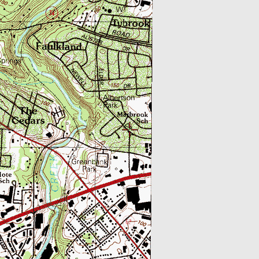Topographic Map of Albertson, DE