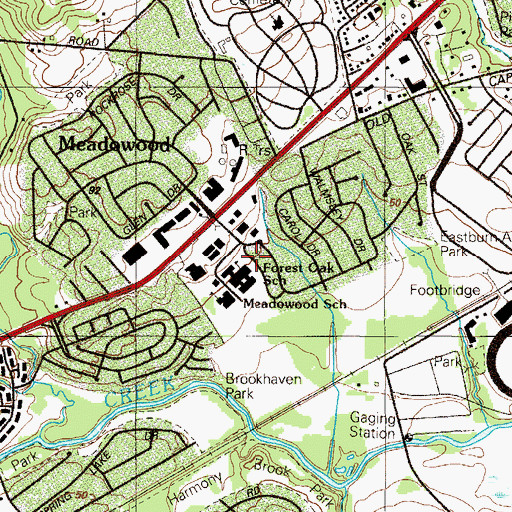 Topographic Map of Eastburn Acres, DE