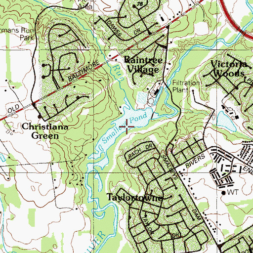 Topographic Map of Smalleys Pond, DE
