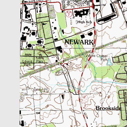 Topographic Map of Pencader, DE