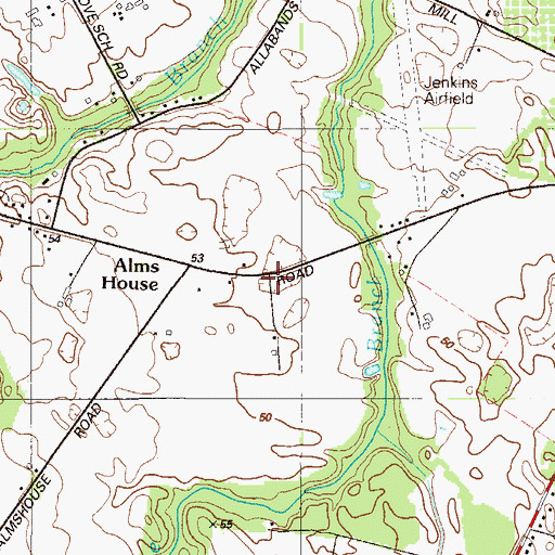 Topographic Map of Alms House, DE