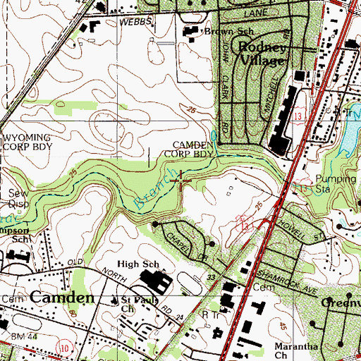Topographic Map of Howell Pond, DE